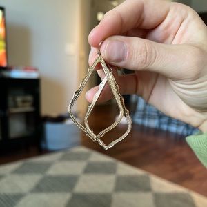 Kendra Scott Sophee Drop Earrings in Rose Gold, gold earring for comparison.